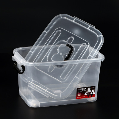 Simple and transparent storage box plastic square belt wheel portable square storage box finishing box