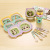 Environmental protection bamboo fiber children tableware new plate set of 5 baby cartoon rice bowl spoon cup