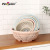 Bamboo round sieve fruit and vegetable drain basket plastic filter sieve kitchen articles wash basket