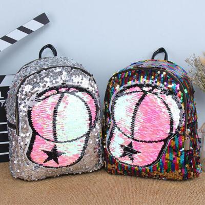 New bag female sequin backpack fashion casual backpack PU children's student bag