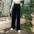 Pleuche Wide Leg Pants Women's Autumn and Winter 2019 New Korean Style Draping Cropped Loose Straight High Waist Casual Long Pants
