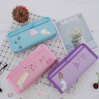 Zhifa New Online Fashionable Words Women's Pencil Case Pencil Bag Pencil Case Stationery Box