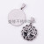 European and American round stainless steel pendant necklace engraved wishing tree long chain men and women jewelry gifts