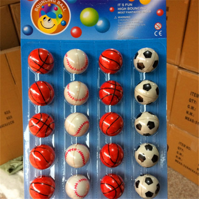 32mm Rubber Bouncy Ball School Peripheral Hanging Board Toys Sold for One Yuan Bouncing Ball Suction Card Elastic Ball