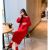 2019 autumn/winter new very fairy dress women's Korean version of the long above the knee knit skirt