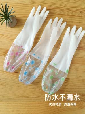 2019 New E-Commerce Hot-Selling Product Sleeve Cotton-Padded Household Household Dishwashing Aijiemei Latex PVC Gloves