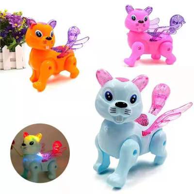 Electric Rope Squirrel Luminous Music Children's Toys Night Market Stall Hot Sale Hot Wholesale Animal Luminous Toys