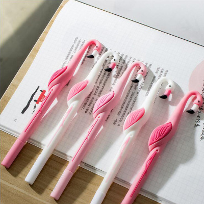 Flamingo Pink Silicone Neutral Pen 0.5mm Korean Small Fresh Cartoon Student exam pen Office Signature Pen
