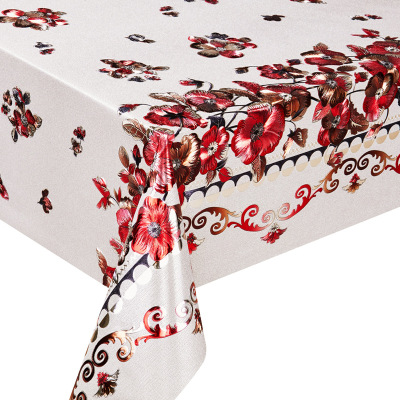 Floral bronze waterproof tablecloth tea table TV cabinet bedside table dining flag pad European PVC tablecloth whole roll wholesale