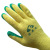 Ten - needle yellow yarn green line wrinkle gloves wholesale labor protection gloves dipped wear - resistant, non - slip gloves latex hanging rubber gloves