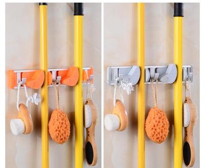 Rubber-cotton mop rack aluminum alloy multifunctional strong storage broom mop umbrella mop rack with hook