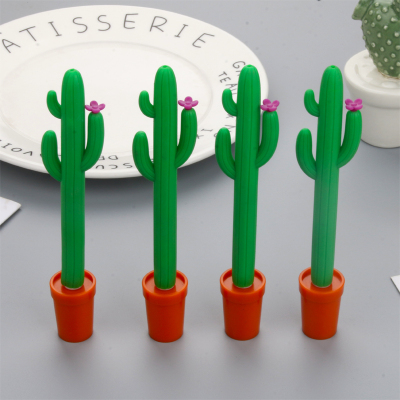 Japanese and Korean Creative New Realistic Cactus Gel Pen Student Learning Office Supplies Black Gel Pen Pen Wholesale