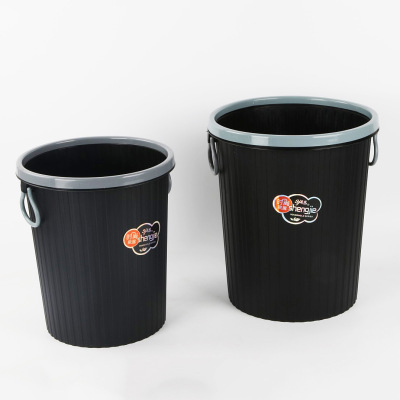 Factory direct sale 8701 stripe paper bucket plastic circular ya circle trash can double ears receive bucket