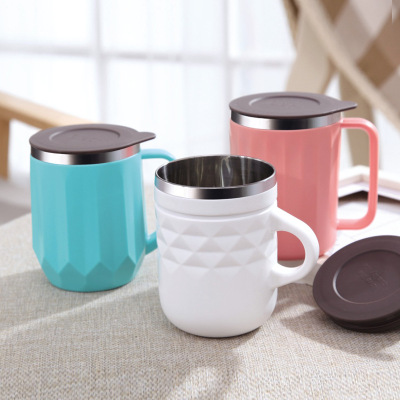 Qingying insulated water cup with a lid 304 stainless steel liner ultimately responds thickened water cup three colors