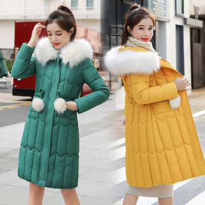 Foreign trade large size cotton - padded thanks \"women 's long 2019 new down cotton - padded thanks add fat add fat mm fashionable slim coat