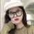 New Korean round rice nail flat light mirror black frame glasses for female myopia