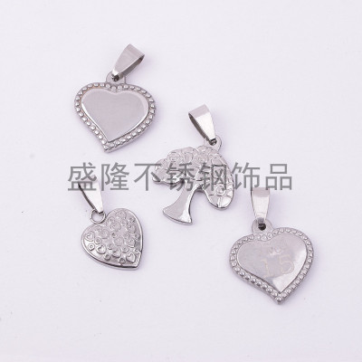 Supply stainless steel heart pendant bracelet bracelet necklace pendant earrings pendant case hanging