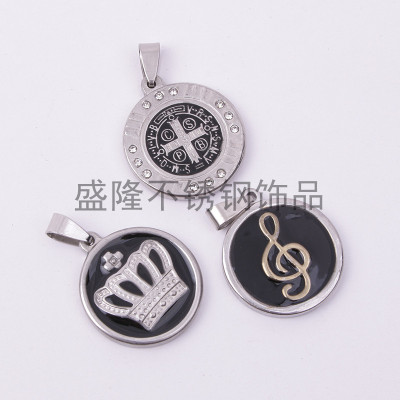 Antique tin accessories wholesale ethnic wind religious stainless steel Chinese knot pendant