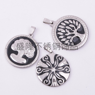 The New stainless steel round brand necklace lovers necklace Korean version for male and female friends birthday gifts