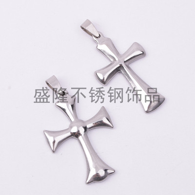 Professional wholesale stainless steel men 's crucifix pendant simple version of fashion titanium steel jewelry
