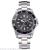 New men's business alloy quartz watch with calendar and steel band