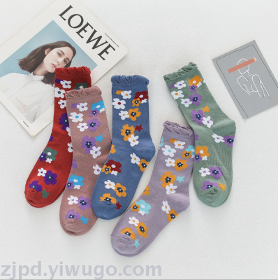 Socks female fashion socks autumn and winter new bubble mouth cotton GOLF hyun floss socks web celebrity ins tube socks