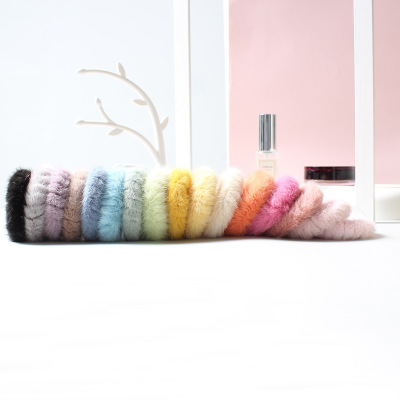 2019 autumn/winter new style imitation mink hair rope colorful plush hair ring candy colored hair rope rubber band hair accessories