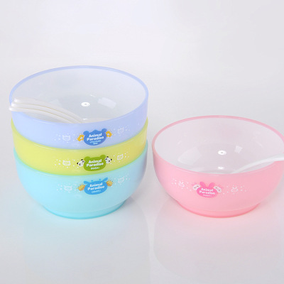Creative plastic bowl kids double bowl salad bowl restaurant multi-bowl rice bowl complements cutlery