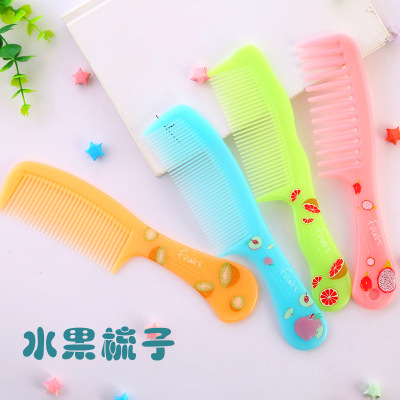New plastic comb fruit cartoon daily students home comb fine teeth heat resistant thickening not easy to break straight hair comb