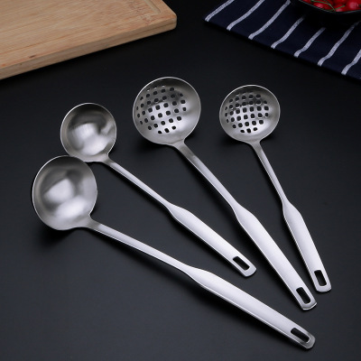Thickened long handle stainless steel spoon, household large spoon kitchen small spoon hot pot slotted spoon, run up the spoon