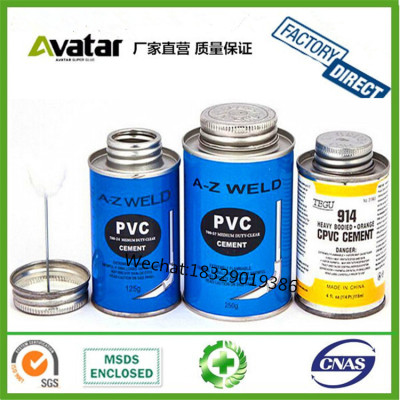 FAST WELD PVC glue blue tin can package high pressure pvc pipe glue  