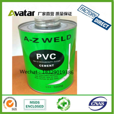 USA quality A-Z WELD PVC MEDIUM DUTY CLEAR CEMENT pvc solvent cement,Heavy body PVC cement