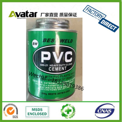 BW BEST WELD PVC HEAVY DUTY CLEAR CEMENT WITH PVC PLASTIC PIPE 