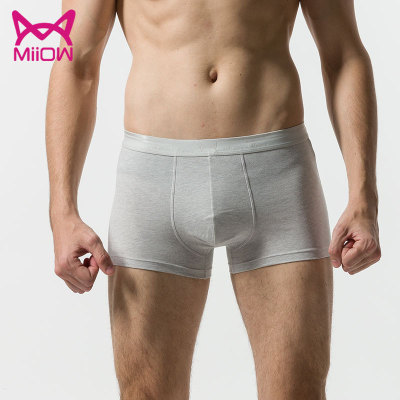 Miiow Men's Seamless Underwear Men's Boxers Sexy Youth Underpants Mid-Waist Boxers 1 Pack