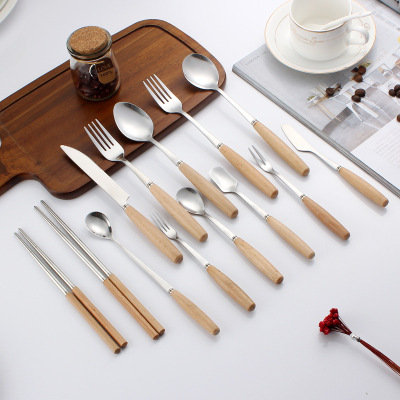 The western Japanese stainless steel spoon, fruit fork knife fork spoon, chopsticks
