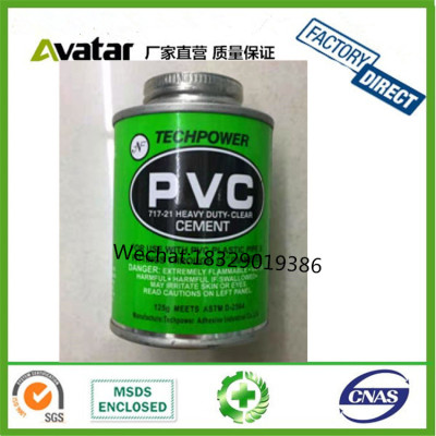 TECHPOWER PVC 717-21 clear heavy duty pvc pipe glue  pvc pipe solvent cement for pvc sheet with nsf approval 