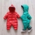 The new baby warm outside wear autumn and winter clothes baby one-piece cartoon puffer cotton climbing clothes