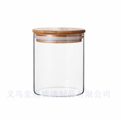 [Factory Direct Sales] Borosilicate Sealed Jar 65*100 Bamboo Lid Sealed Jar Glass Container