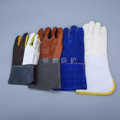 Thickened electric welding heat-resistant and fire-resistant star protective gloves