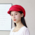 Guan Linglong 2019 Japanese College Newsboy Hat Autumn and Winter Korean Style Artistic Woolen Beret Solid Color Student's Hat
