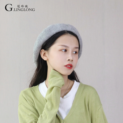 Now the New autumn/winter 2019 woolen in Beret classic Retro British simple fashion Beret