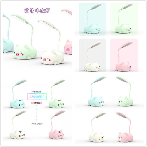 girl cute pet table lamp led night light usb charging children bedroom student dormitory desktop small table lamp