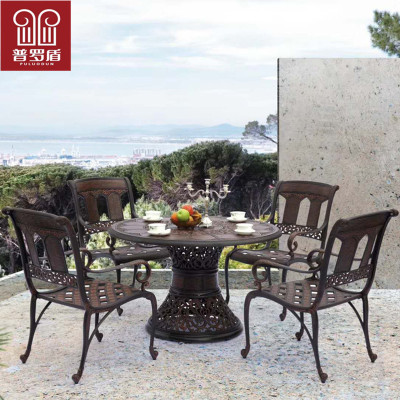 Customized casting aluminum table and chair courtyard garden table and five-piece set can be customized casting aluminum table and chair