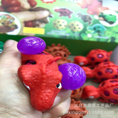 [factory cargo tong] creative novelty toy release toy dinosaur release ball ground stall 12 / box