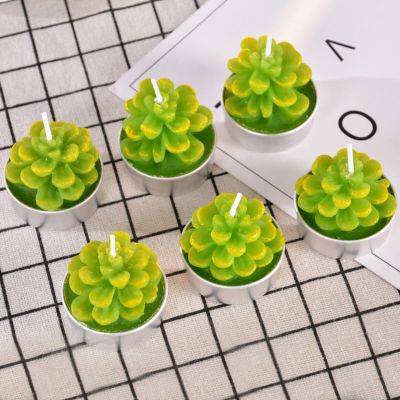 Factory Wholesale Artificial Succulent Pant Candle Flower Home Birthday Scene Decoration Small Tea Candle