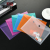 Student filing bag transparent A5 color folder office bag button plastic filing bag bunger stationery