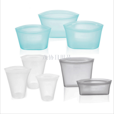 Freeze and seal food bag crisper cup crisper bowl