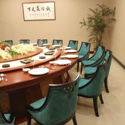 Intercontinental hotel bengbu box solid wood electric table and chair club new Chinese style solid wood dining chair