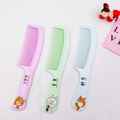 New Cartoon Plastic Comb Daily Student Household Fine Teeth Heat-Resistant Thickening Not Easy to Break Straight Comb Factory Direct Sales