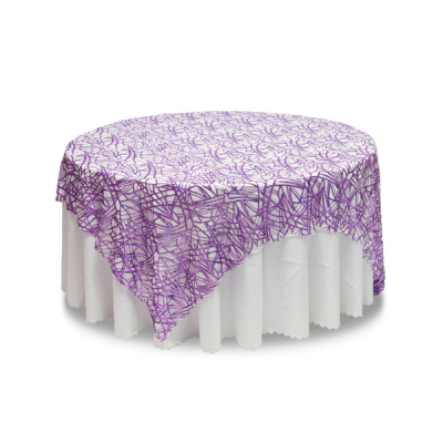 New Purple Random Embroidery Sequin Embroidery Tablecloth European Simple Wedding Hotel Tablecloth Chair Cover Wedding Props Decoration